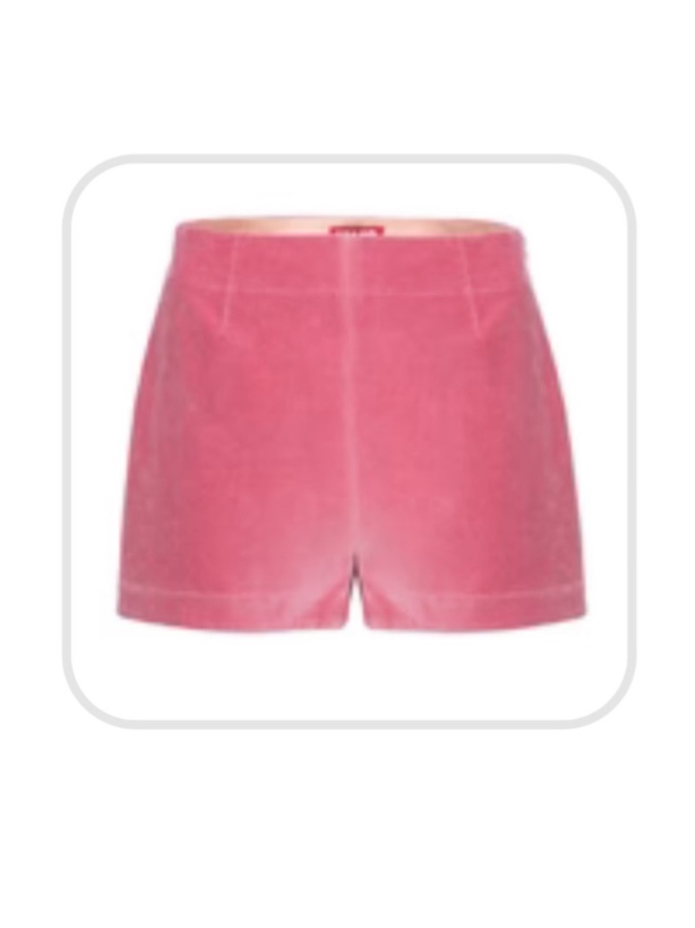 STAUD Pink Velvet High-Waist Women's Shorts